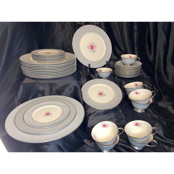 Vintage Flintridge Miramar, Bread & Butter Plates, Bone China, Pink Rose set/6 - Picture 6 of 9